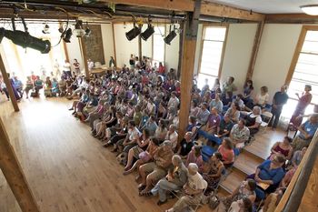 Both in the mornings and evenings we gather to experience our community and to share unique talents: lectures, storytelling, music, a New England Contra Dance, or even a play.