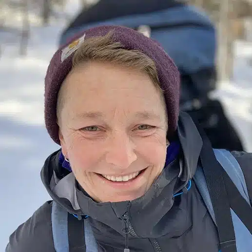 Portrait of Rachel Freierman in a snowy landscape