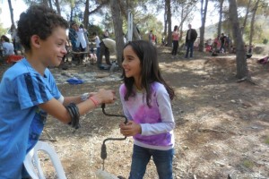 Children from Israeli Waldorf schools enjoy each other's company